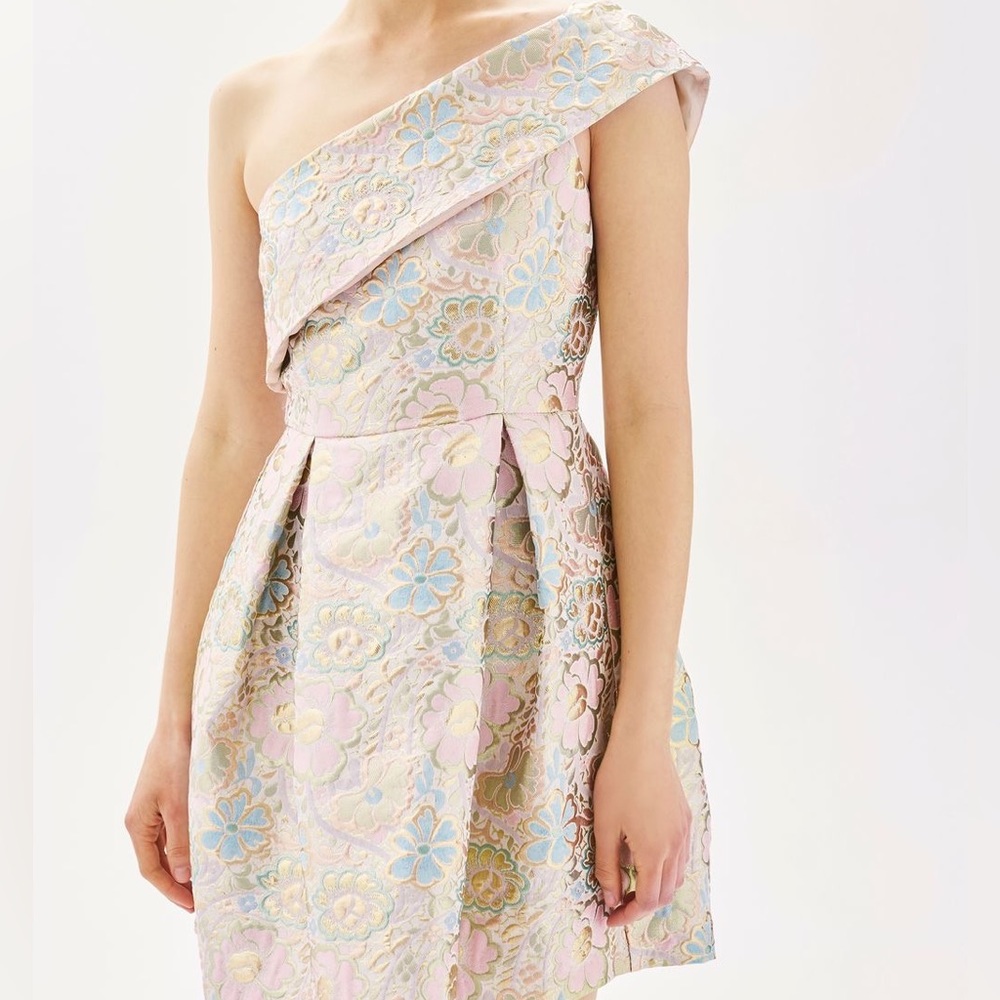 🌼 Topshop One Shoulder Jacquard Prom Dress 🌼 - Picture 2 of 4